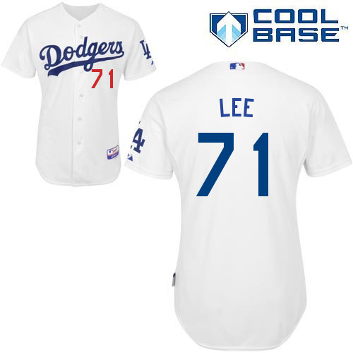 Zach Lee #71 MLB Jersey-L A Dodgers Men's Authentic Home White Cool Base Baseball Jersey